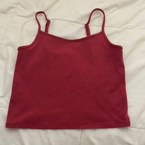 American eagle size small red pink tan top